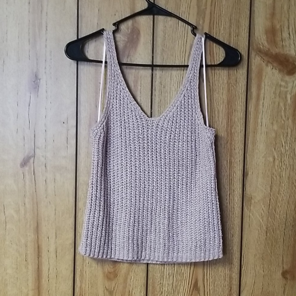Light pink knit tank top